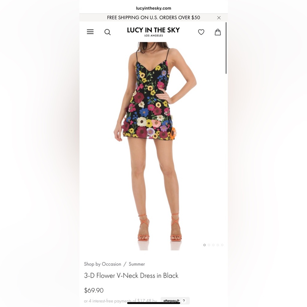 Lucy in the Sky Black Floral Mini Dress